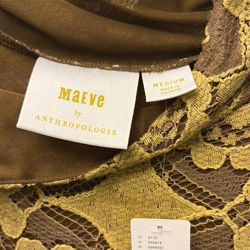 NWT Anthropologie Maeve lace Blouse with button collar - Picture 2 of 4